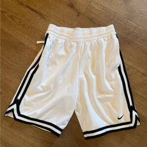 Boys Nike White Basketball Shorts with Black Trim